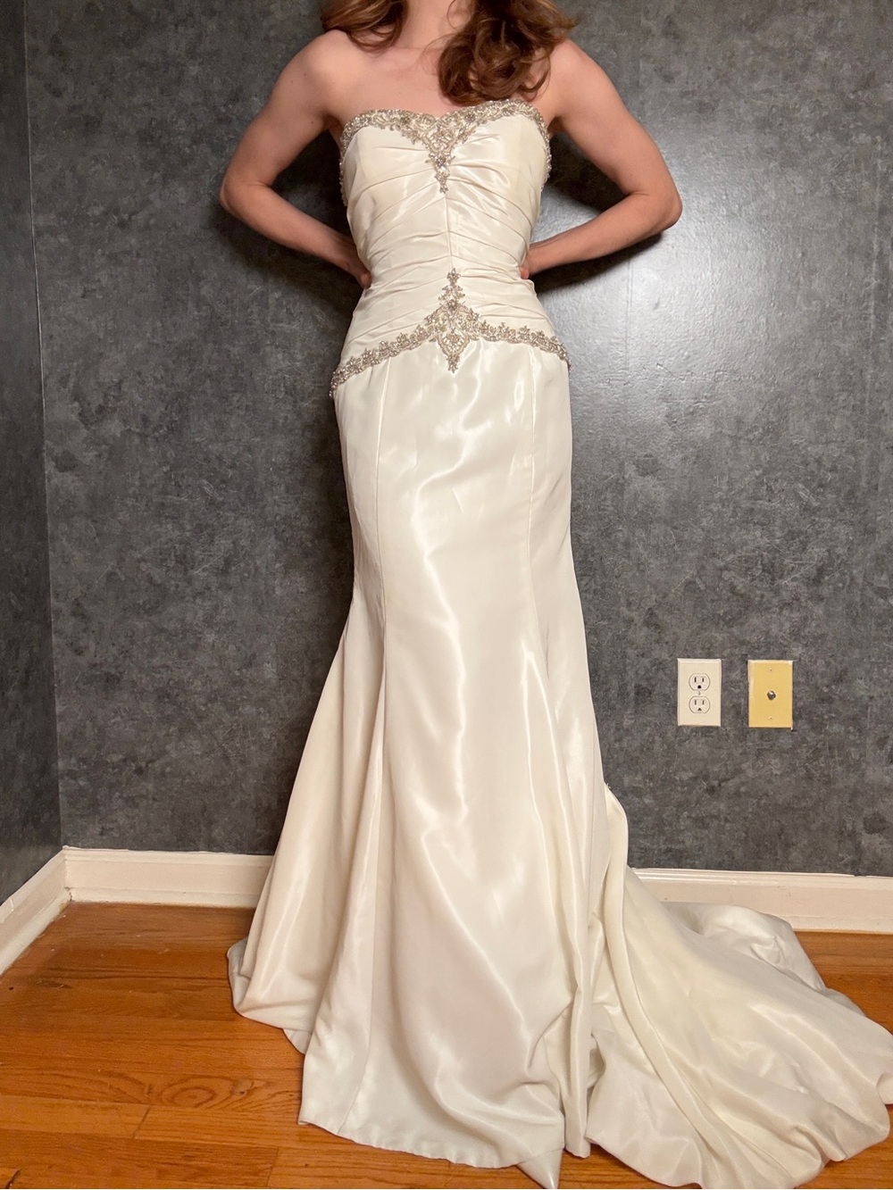 Vintage Y2K Alfred Angelo Beaded Mermaid Wedding Gown